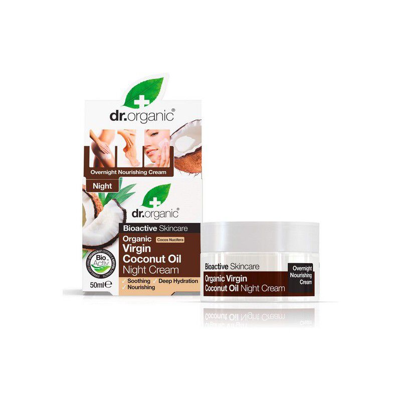 Maquillaliux | Crema de Noche Coconut Oil Dr.Organic (50 ml) | Dr. Organic | Perfumería | Cosmética | Maquillaliux.com  | Tie...