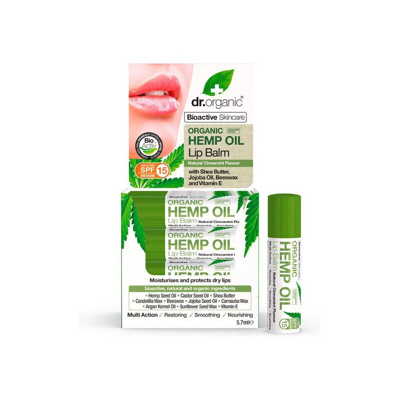 Maquillaliux | Bálsamo Labial Hemp Oil Dr.Organic (5,7 ml) | Dr. Organic | Perfumería | Cosmética | Maquillaliux.com  | Tiend...