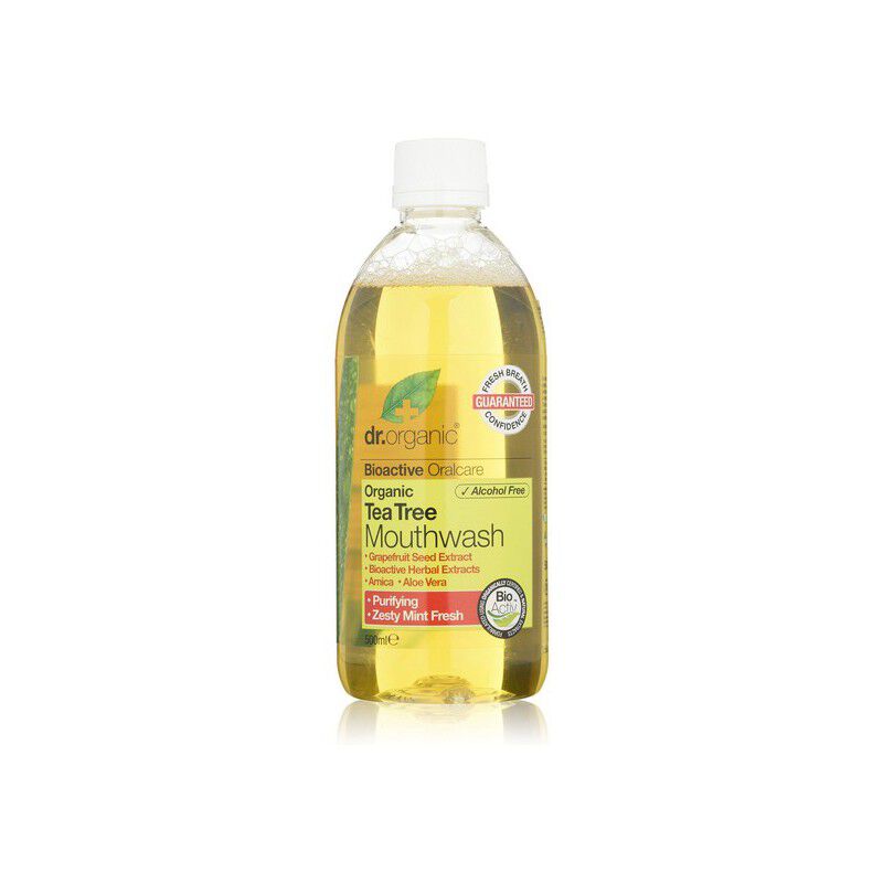 Maquillaliux | Enjuague Bucal Tea Tree Dr.Organic (500 ml) | Dr. Organic | Perfumería | Cosmética | Maquillaliux.com  | Tiend...